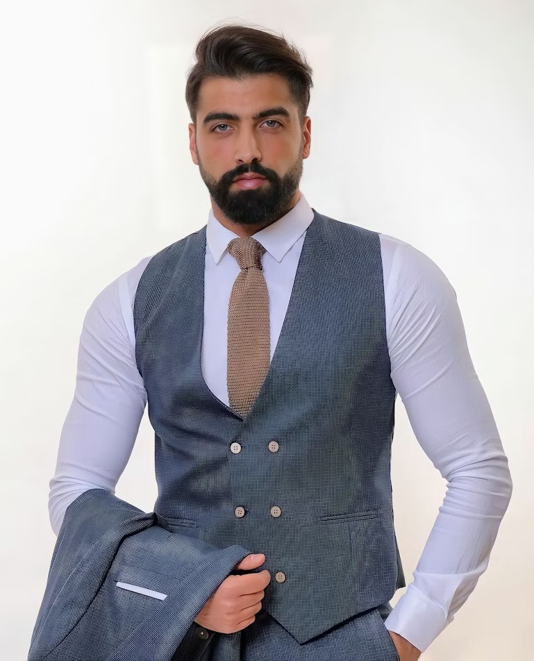 Áo vest nam classic fit phối sơ mi trắng thanh lịch
